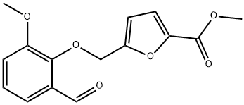 methyl 5-[(2-formyl-6-methoxyphenoxy)methyl]-2-furoate Struktur