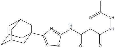 3-(2-acetylhydrazino)-N-[4-(1-adamantyl)-1,3-thiazol-2-yl]-3-oxopropanamide Struktur