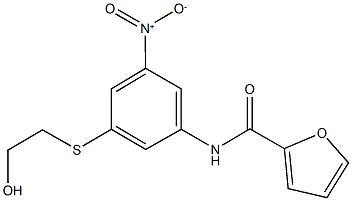 N-{3-[(2-hydroxyethyl)sulfanyl]-5-nitrophenyl}-2-furamide Struktur