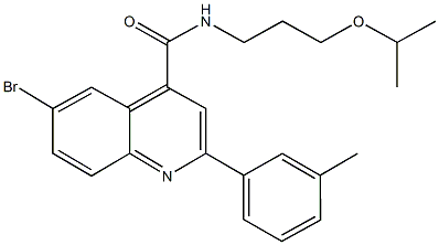 6-bromo-N-(3-isopropoxypropyl)-2-(3-methylphenyl)-4-quinolinecarboxamide Struktur