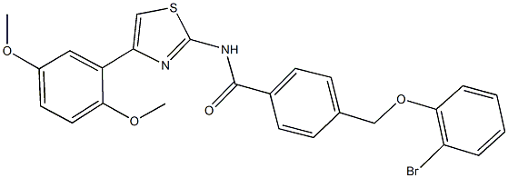 4-[(2-bromophenoxy)methyl]-N-[4-(2,5-dimethoxyphenyl)-1,3-thiazol-2-yl]benzamide Struktur