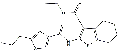 ethyl 2-{[(5-propyl-3-thienyl)carbonyl]amino}-4,5,6,7-tetrahydro-1-benzothiophene-3-carboxylate Struktur