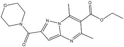 ethyl 5,7-dimethyl-2-(4-morpholinylcarbonyl)pyrazolo[1,5-a]pyrimidine-6-carboxylate Struktur