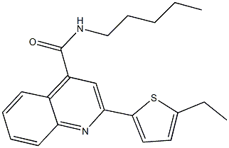 2-(5-ethyl-2-thienyl)-N-pentyl-4-quinolinecarboxamide Struktur