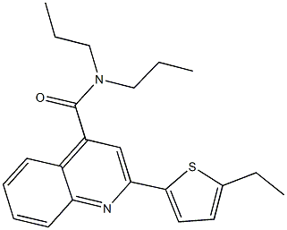 2-(5-ethyl-2-thienyl)-N,N-dipropyl-4-quinolinecarboxamide Struktur