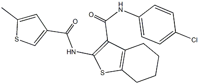 N-(4-chlorophenyl)-2-{[(5-methyl-3-thienyl)carbonyl]amino}-4,5,6,7-tetrahydro-1-benzothiophene-3-carboxamide Struktur