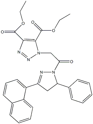 diethyl 1-{2-[3-(1-naphthyl)-5-phenyl-4,5-dihydro-1H-pyrazol-1-yl]-2-oxoethyl}-1H-1,2,3-triazole-4,5-dicarboxylate Struktur