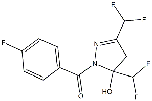 3,5-bis(difluoromethyl)-1-(4-fluorobenzoyl)-4,5-dihydro-1H-pyrazol-5-ol Struktur