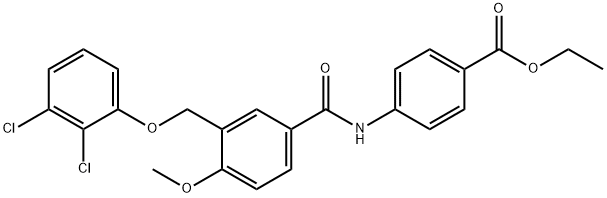 ethyl 4-({3-[(2,3-dichlorophenoxy)methyl]-4-methoxybenzoyl}amino)benzoate Struktur