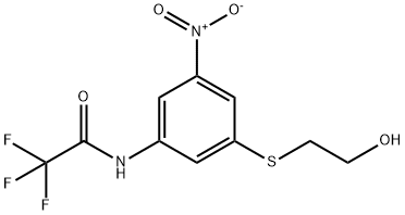 2,2,2-trifluoro-N-{3-[(2-hydroxyethyl)sulfanyl]-5-nitrophenyl}acetamide Struktur