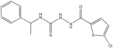 2-[(5-chloro-2-thienyl)carbonyl]-N-(1-phenylethyl)hydrazinecarbothioamide Struktur