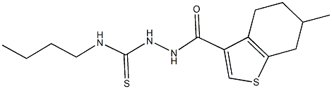 N-butyl-2-[(6-methyl-4,5,6,7-tetrahydro-1-benzothien-3-yl)carbonyl]hydrazinecarbothioamide Struktur