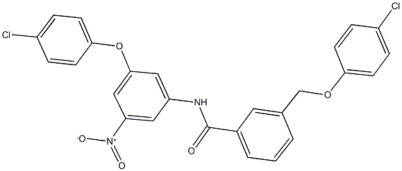 N-{3-(4-chlorophenoxy)-5-nitrophenyl}-3-[(4-chlorophenoxy)methyl]benzamide Struktur