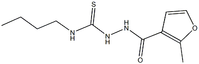 N-butyl-2-(2-methyl-3-furoyl)hydrazinecarbothioamide Struktur