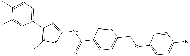 4-[(4-bromophenoxy)methyl]-N-[4-(3,4-dimethylphenyl)-5-methyl-1,3-thiazol-2-yl]benzamide Struktur