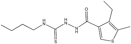 N-butyl-2-[(4-ethyl-5-methyl-3-thienyl)carbonyl]hydrazinecarbothioamide Struktur