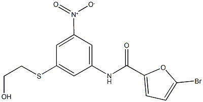 5-bromo-N-{3-[(2-hydroxyethyl)sulfanyl]-5-nitrophenyl}-2-furamide Struktur