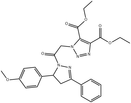 diethyl 1-{2-[5-(4-methoxyphenyl)-3-phenyl-4,5-dihydro-1H-pyrazol-1-yl]-2-oxoethyl}-1H-1,2,3-triazole-4,5-dicarboxylate Struktur