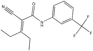 2-cyano-3-ethyl-N-[3-(trifluoromethyl)phenyl]-2-pentenamide Struktur