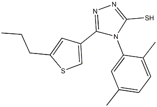 4-(2,5-dimethylphenyl)-5-(5-propyl-3-thienyl)-4H-1,2,4-triazol-3-yl hydrosulfide Struktur