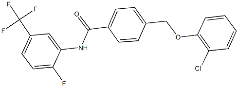 4-[(2-chlorophenoxy)methyl]-N-[2-fluoro-5-(trifluoromethyl)phenyl]benzamide Struktur