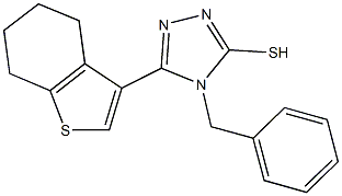 4-benzyl-5-(4,5,6,7-tetrahydro-1-benzothien-3-yl)-4H-1,2,4-triazol-3-yl hydrosulfide Struktur