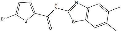 5-bromo-N-(5,6-dimethyl-1,3-benzothiazol-2-yl)-2-thiophenecarboxamide Struktur