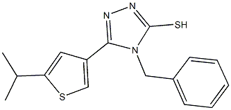 4-benzyl-5-(5-isopropyl-3-thienyl)-4H-1,2,4-triazol-3-yl hydrosulfide Struktur