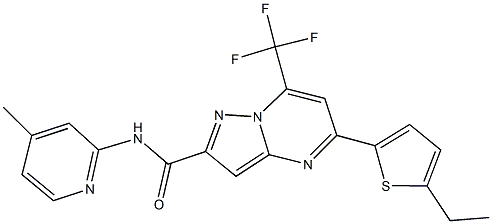 5-(5-ethyl-2-thienyl)-N-(4-methyl-2-pyridinyl)-7-(trifluoromethyl)pyrazolo[1,5-a]pyrimidine-2-carboxamide Struktur