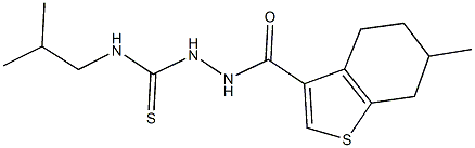 N-isobutyl-2-[(6-methyl-4,5,6,7-tetrahydro-1-benzothien-3-yl)carbonyl]hydrazinecarbothioamide Struktur