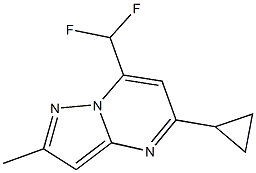 5-cyclopropyl-7-(difluoromethyl)-2-methylpyrazolo[1,5-a]pyrimidine Struktur