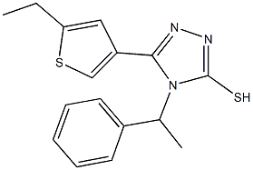 5-(5-ethyl-3-thienyl)-4-(1-phenylethyl)-4H-1,2,4-triazol-3-yl hydrosulfide Struktur