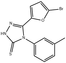 5-(5-bromo-2-furyl)-4-(3-methylphenyl)-4H-1,2,4-triazol-3-yl hydrosulfide Struktur