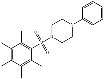 1-[(2,3,4,5,6-pentamethylphenyl)sulfonyl]-4-phenylpiperazine Struktur