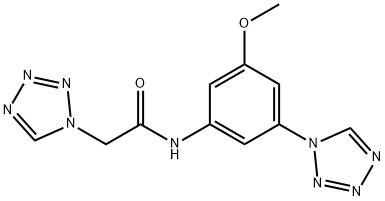 N-[3-methoxy-5-(1H-tetraazol-1-yl)phenyl]-2-(1H-tetraazol-1-yl)acetamide Struktur