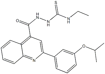 N-ethyl-2-{[2-(3-isopropoxyphenyl)-4-quinolinyl]carbonyl}hydrazinecarbothioamide Struktur