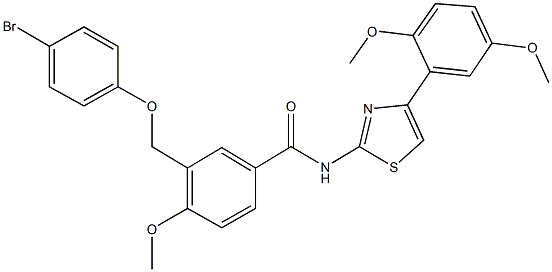 3-[(4-bromophenoxy)methyl]-N-[4-(2,5-dimethoxyphenyl)-1,3-thiazol-2-yl]-4-methoxybenzamide Struktur