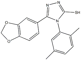 5-(1,3-benzodioxol-5-yl)-4-(2,5-dimethylphenyl)-4H-1,2,4-triazole-3-thiol Struktur