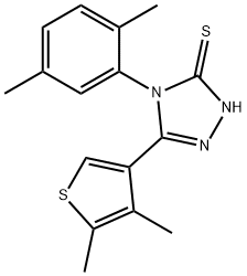 4-(2,5-dimethylphenyl)-5-(4,5-dimethyl-3-thienyl)-4H-1,2,4-triazol-3-yl hydrosulfide Struktur