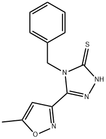 4-benzyl-5-(5-methyl-3-isoxazolyl)-4H-1,2,4-triazol-3-yl hydrosulfide Struktur