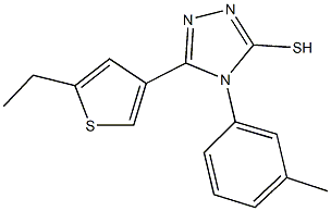 5-(5-ethyl-3-thienyl)-4-(3-methylphenyl)-4H-1,2,4-triazol-3-yl hydrosulfide Struktur