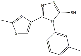 4-(3-methylphenyl)-5-(5-methyl-3-thienyl)-4H-1,2,4-triazol-3-yl hydrosulfide Struktur