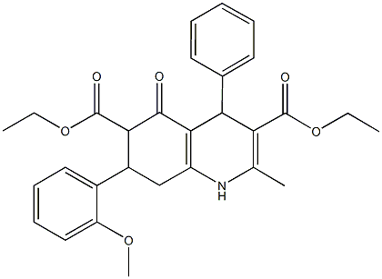 diethyl 7-(2-methoxyphenyl)-2-methyl-5-oxo-4-phenyl-1,4,5,6,7,8-hexahydro-3,6-quinolinedicarboxylate Struktur