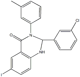 2-(3-chlorophenyl)-6-iodo-3-(3-methylphenyl)-2,3-dihydro-4(1H)-quinazolinone Struktur