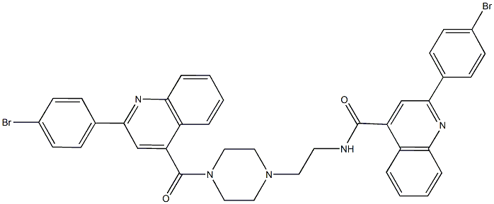 2-(4-bromophenyl)-N-[2-(4-{[2-(4-bromophenyl)-4-quinolinyl]carbonyl}-1-piperazinyl)ethyl]-4-quinolinecarboxamide Struktur