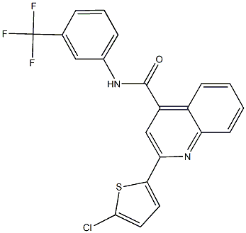 2-(5-chloro-2-thienyl)-N-[3-(trifluoromethyl)phenyl]-4-quinolinecarboxamide Struktur