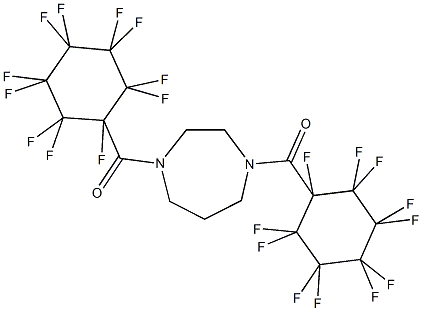 1,4-bis[(1,2,2,3,3,4,4,5,5,6,6-undecafluorocyclohexyl)carbonyl]-1,4-diazepane Struktur