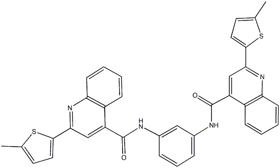 2-(5-methyl-2-thienyl)-N-[3-({[2-(5-methyl-2-thienyl)-4-quinolinyl]carbonyl}amino)phenyl]-4-quinolinecarboxamide Struktur