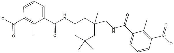 3-nitro-N-{[5-({3-nitro-2-methylbenzoyl}amino)-1,3,3-trimethylcyclohexyl]methyl}-2-methylbenzamide Struktur