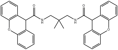 N-{2,2-dimethyl-3-[(9H-xanthen-9-ylcarbonyl)amino]propyl}-9H-xanthene-9-carboxamide Struktur